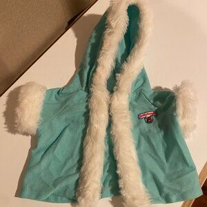 Vintage Teddy Ruxpin Blue Fur-Lined Hooded‎ Jacket Outfit Accessory